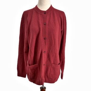 Inca Alpaca 100% Alpaca Cardigan Sweater Made in Peru Earthy Red - Size Medium